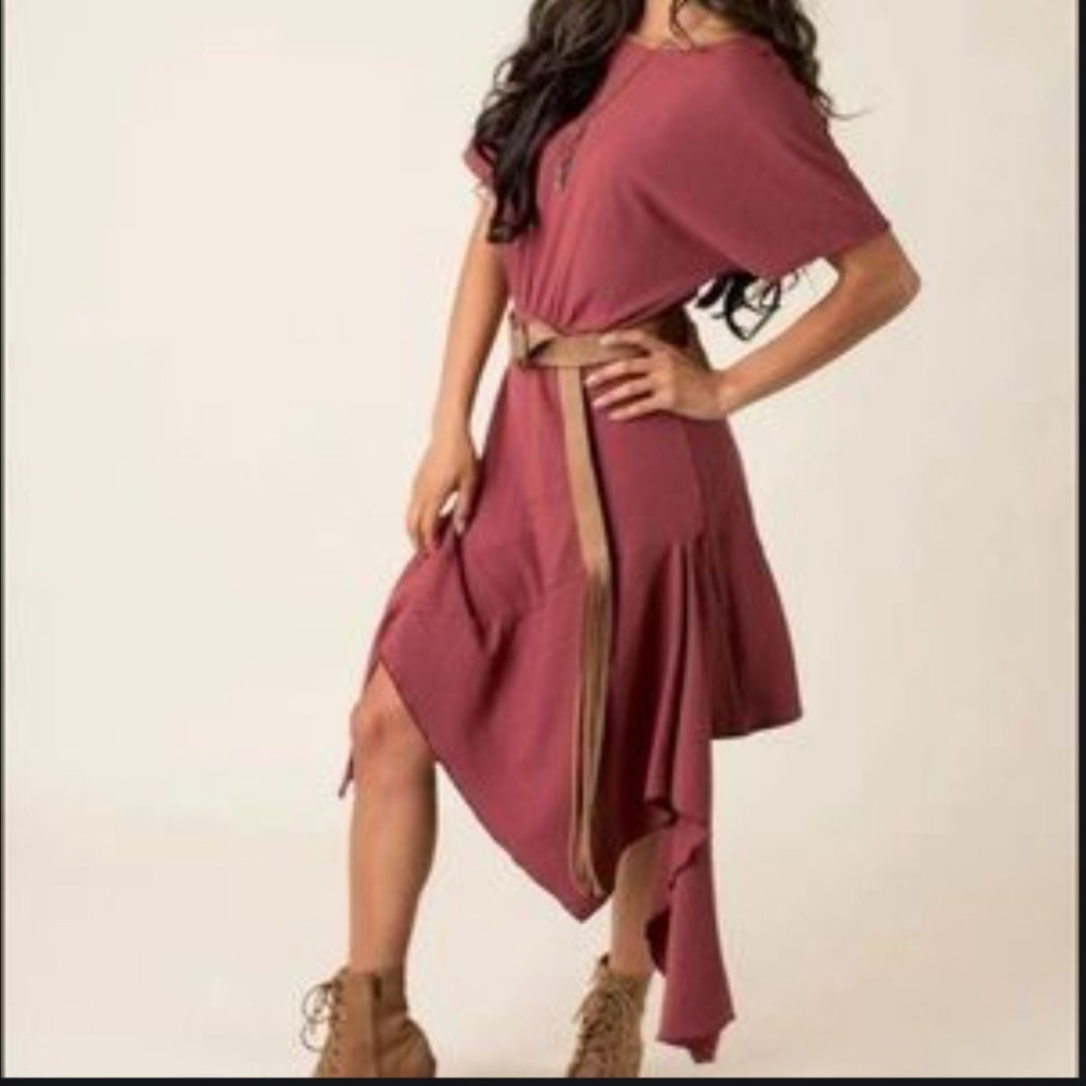 Joyfolie Mia Joy Shiloh Dress Dark Blush Pink Boho - Picture 1 of 12